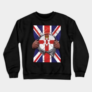 Northern Ireland Flag Great Britain Flag Ripped - Gift for Irish From Northern Ireland Crewneck Sweatshirt